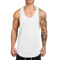 Plain Vests Cotton Breathable Sleeveless T-shirts Gym Fitness Bodybuilding Training Clothing Mens Running Sport Muscle Tank Tops