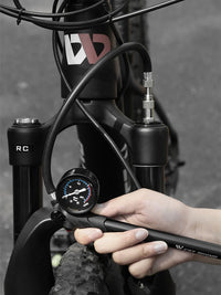WEST BIKING Portable High-pressure 300psi Bike Air Pump with Gauge for Fork & Rear Suspension Shock Absorber Mountain Bicycle
