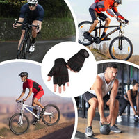 Fingerless Work Gloves Adjustable Wrist Gym Gloves Anti Slip Reinforced Palm Hand Out Mittens For Hunting Cycling Climbing