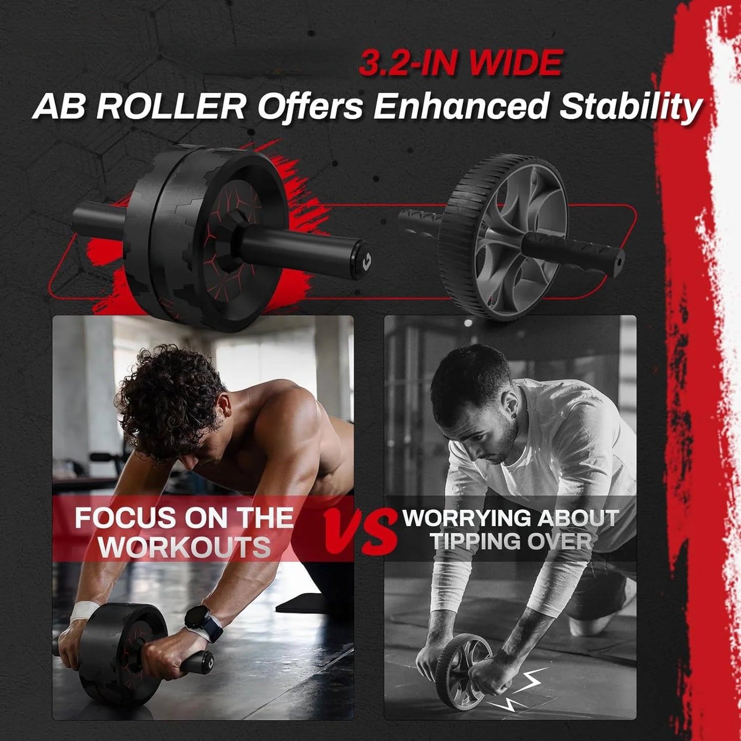 Improve your fitness routine with the Ultimate Core-Strengthening Ab Roller Wheel - Durable and Convenient Design for Maximum Su