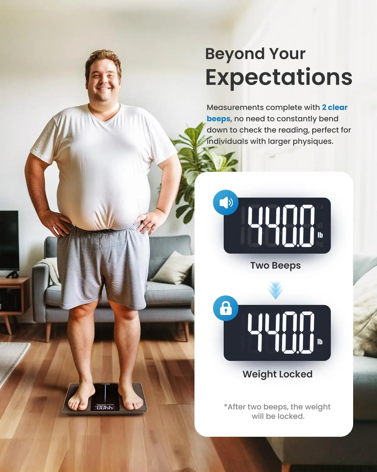 550lb Digital Bathroom Scale with Large LED Display, High Capacity Weighing Machine Accurate to 0.05lb