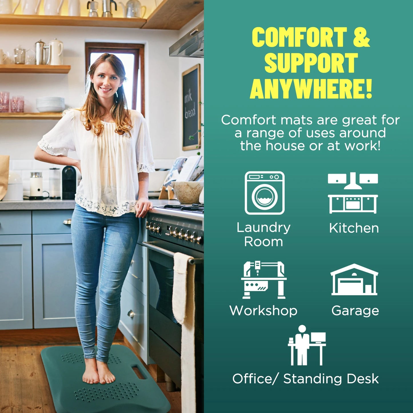 Fitness Yoga Mat Anti-noice Non-Slip Extra Thick Support Gymnastics Mat Aerobics Pilates Mat Indoor Fitness Equipment