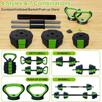 4 in 1 Adjustable Dumbbell Set,44lbs Weight Set with Iron Handle Used as Kettlebell, Barbell, Push up Stand for Home Gym,Octagon