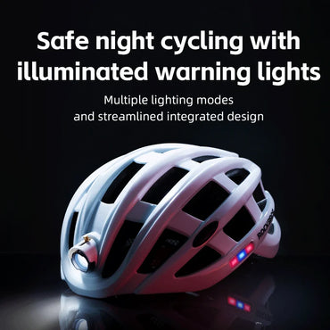 ROCKBROS Cycling Light Helmet USB Charging Electric LED Front Light Helmet Night Cycling Safety Helmet Bicycle Scooter Helmet