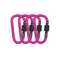 Carabiner Clips with Screw Gate 4Pcs Carabiners Hiking Clips with 7mm Diameter Aluminum Rod EDC Outdoor Camping Equipment Hook