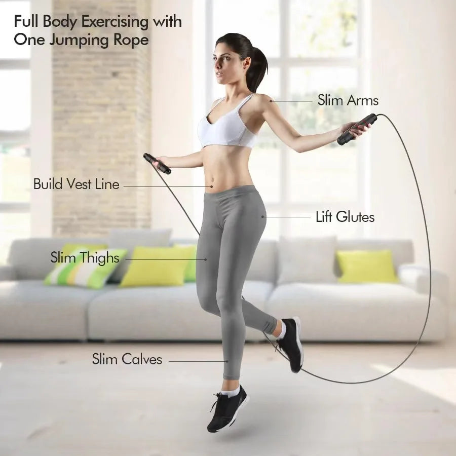 Jump RopeAdjustable Jumping Rope Tangle Free Fast Ball Bearings skipping rope Suitable for Men Women and Fitness Workout and Sl