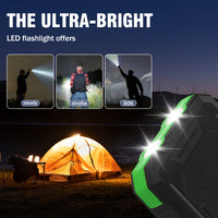 20000mAh Solar Charger Waterproof Portable Solar Power Bank Dual 5V USB Ports 2 LED Flashlight Compass for Outdoor Camping Hik